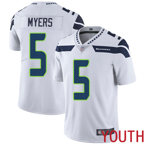 Seattle Seahawks Limited White Youth Jason Myers Road Jersey NFL Football #5 Vapor Untouchable->youth nfl jersey->Youth Jersey